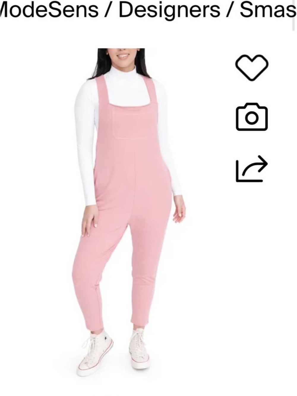 Smash + Tess Pink Square-Bib Jumpsuit